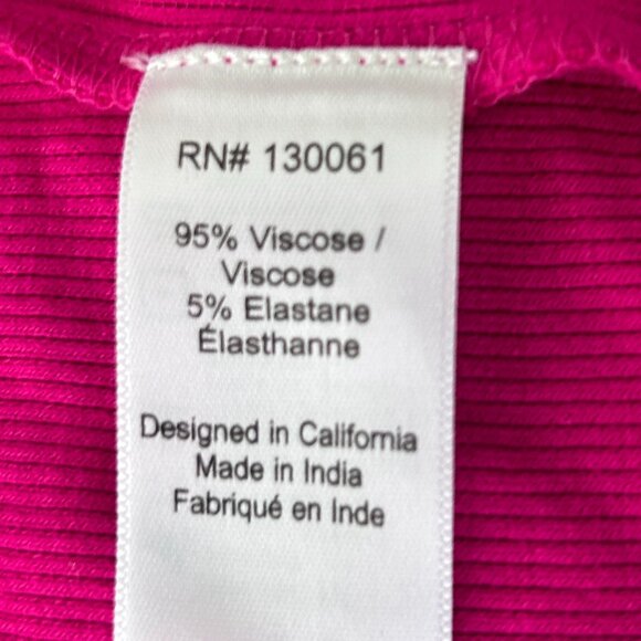 L*Space Hot Pink Sleeveless Wrap Ribbed T-Shirt Maxi Bardot Dress Size XL NWT - Picture 5 of 12